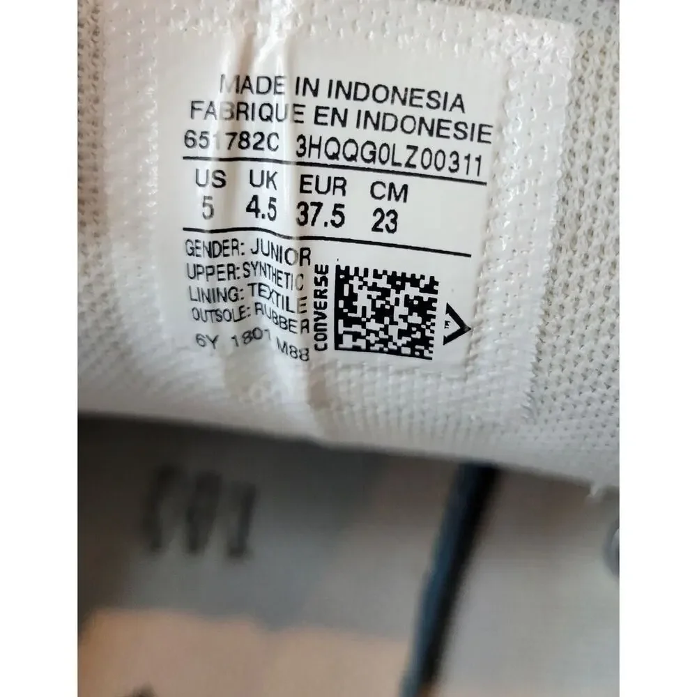 Converse 651782c Lo Leather Junior White Size 5